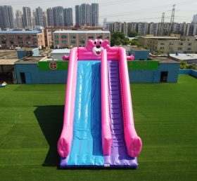 T8-704 Scivolo gonfiabile gigante a tema Pink Leopard party all'aperto per bambini