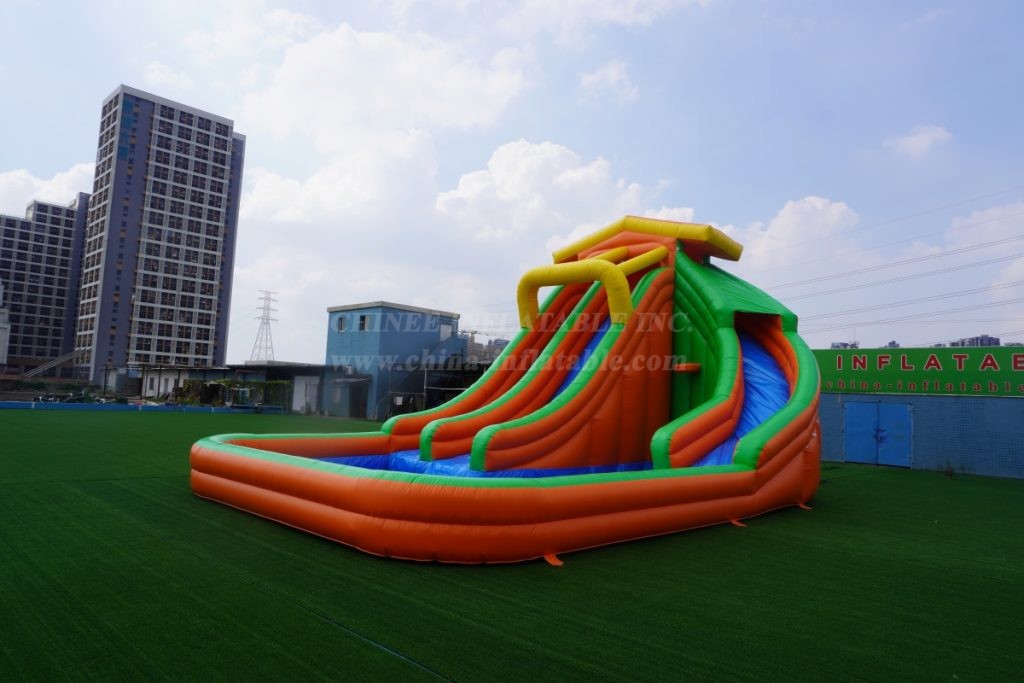 T8-1423 Large Three-Slide Inflatable Water Slide