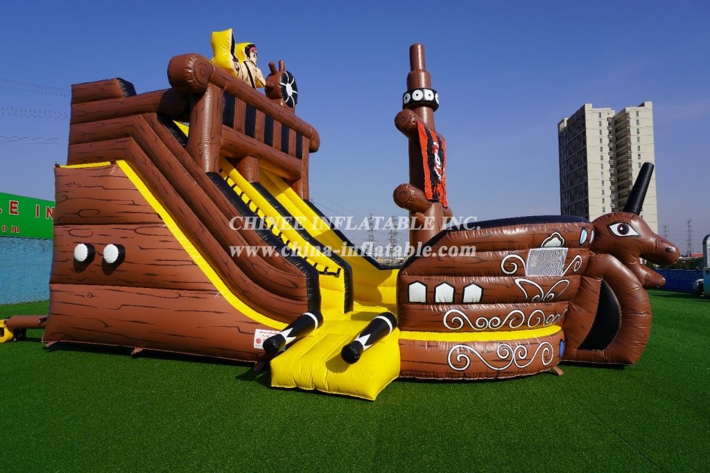 T8-1351 Pirate Ship Theme Inflatale Slide