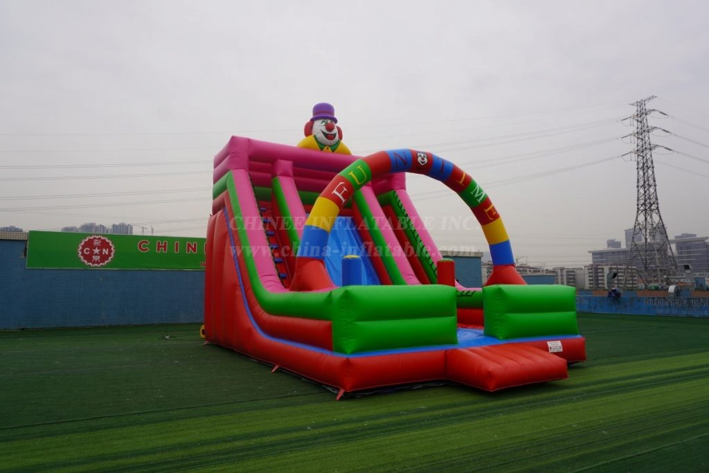 T8-1210 Funny Clown Inflatable Slides