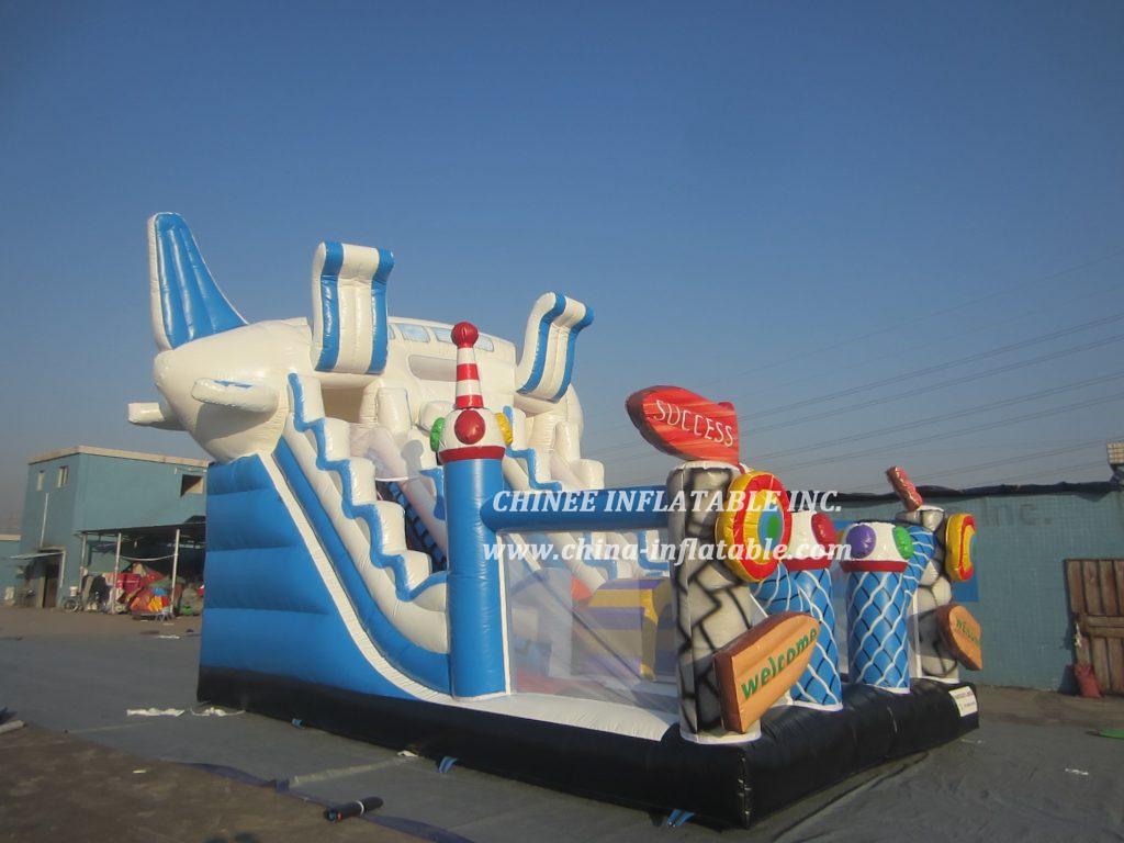 T8-1464 Airplane Space Themed Inflatable Slide