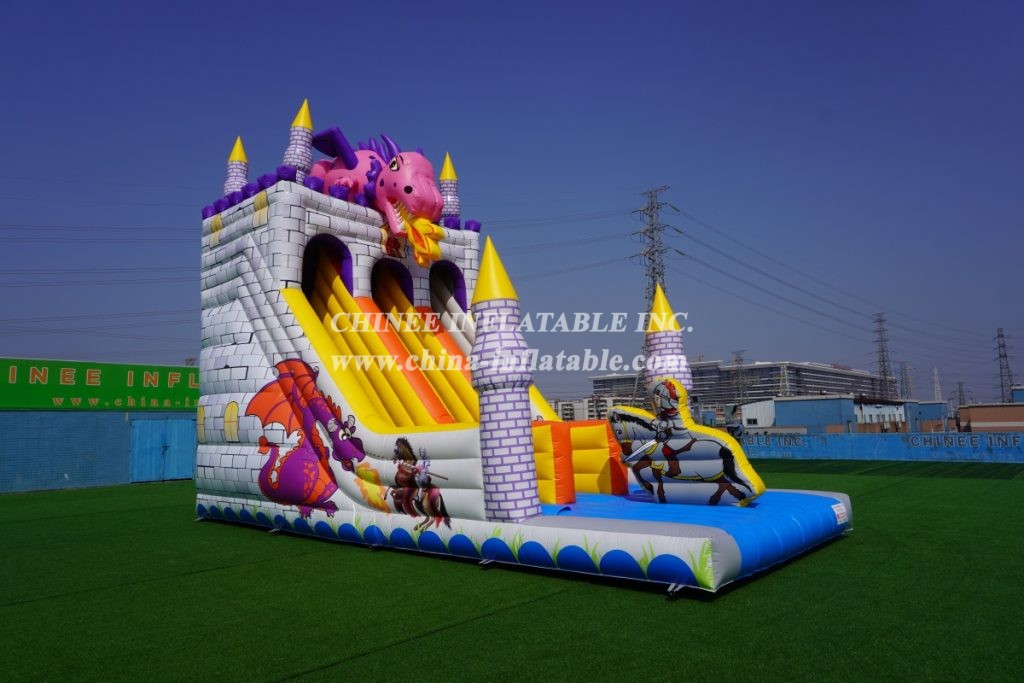 T8-1517 Dragon Castle Inflatable Giant Slide