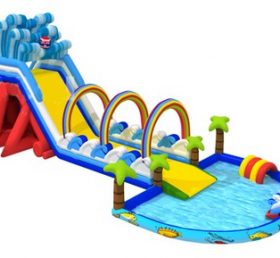 T8-1488 Scivolo gigante piscina gonfiabile Rainbow Wave