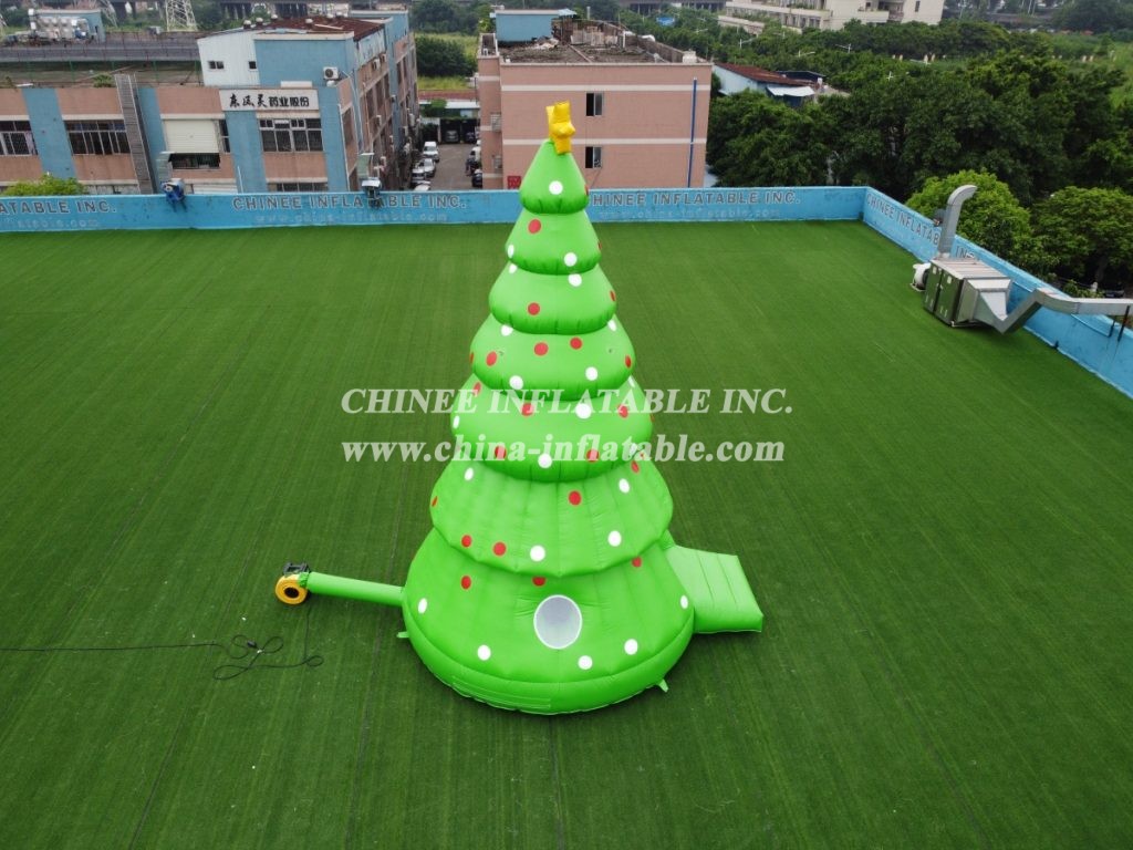 T2-3410 Inflatable Christmas Tree Holiday Themed Bounce House Kids Party Game