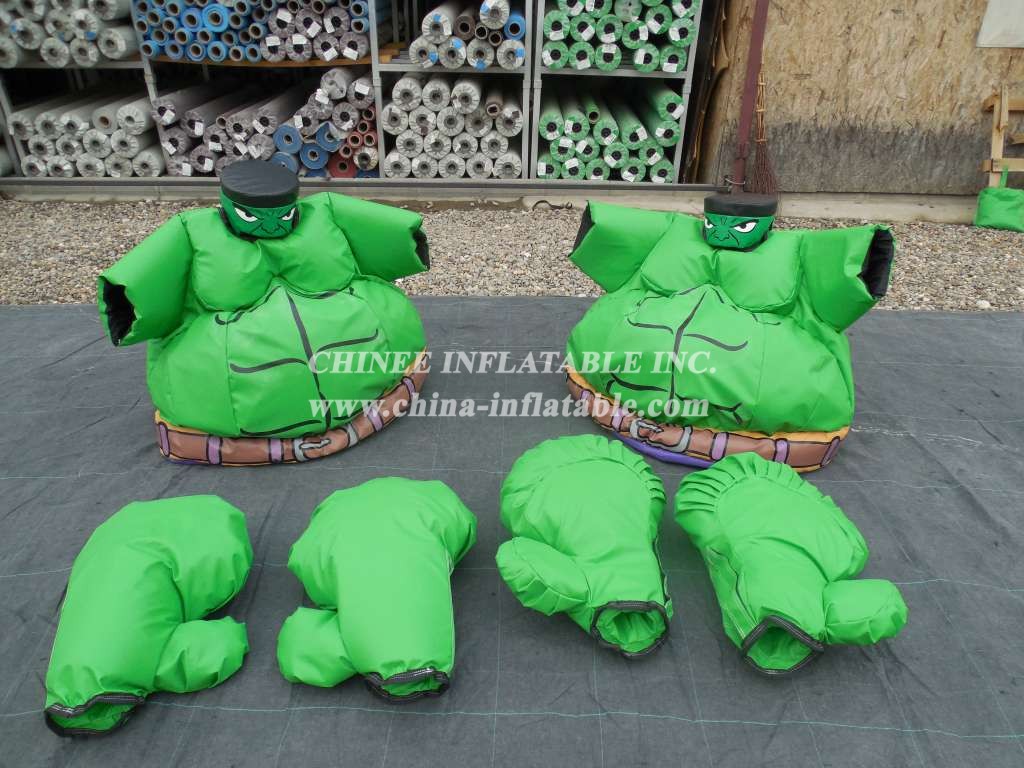 SS1-8 Adult Green Warrior Superhero Sumo Set