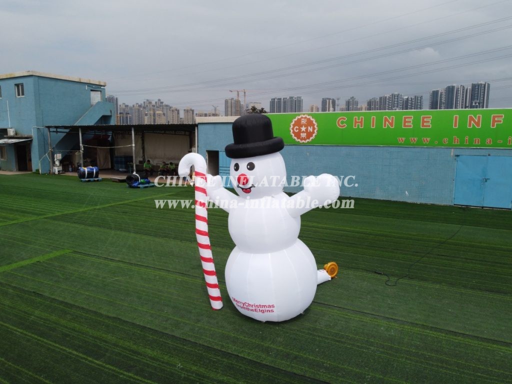 C1-154 Christmas Inflatable Snowman With The Candy Cane