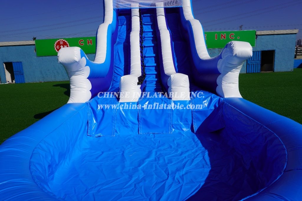 T8-623 Giant Inflatable Wave Slide With Pool