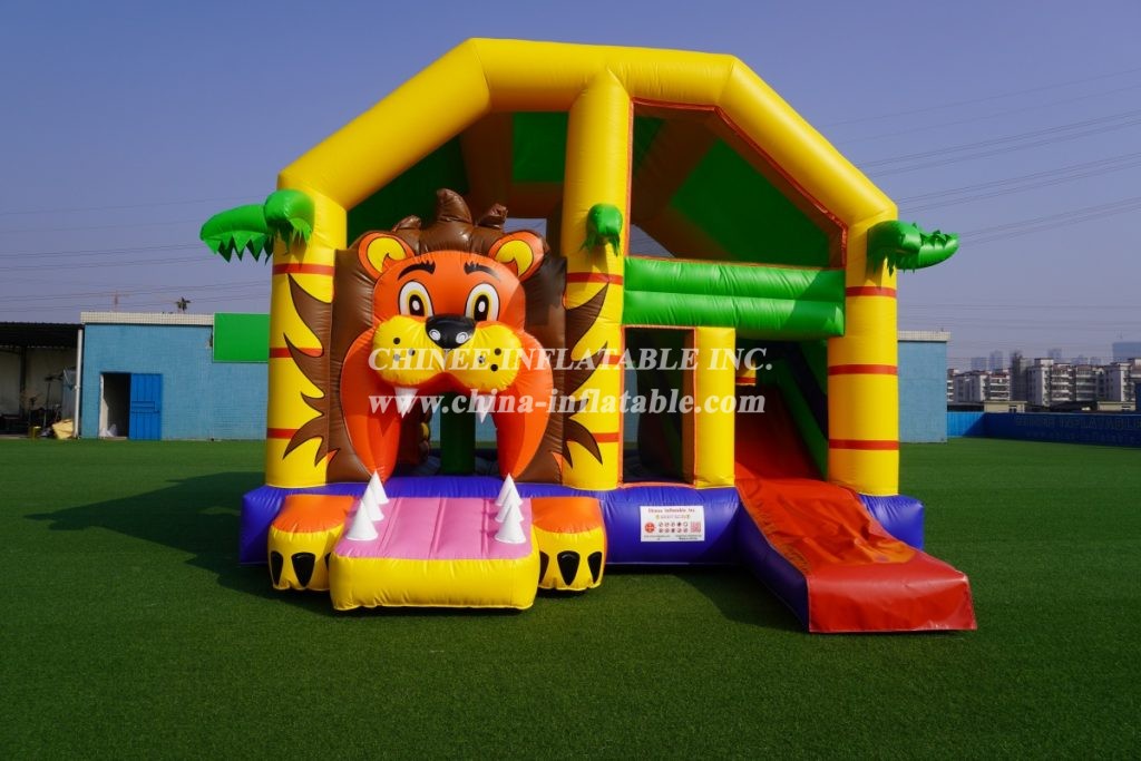 T2-3480B Bouncy House Jumping Inflatable Lion Theme Kids Combo