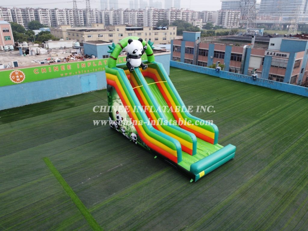 T8-3812 Giant Panda Slide Colorful Inflatable Slide For Party Events