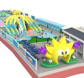 IS11-4015 Più grande cartone animato area gonfiabile parco divertimenti parco giochi all'aperto
