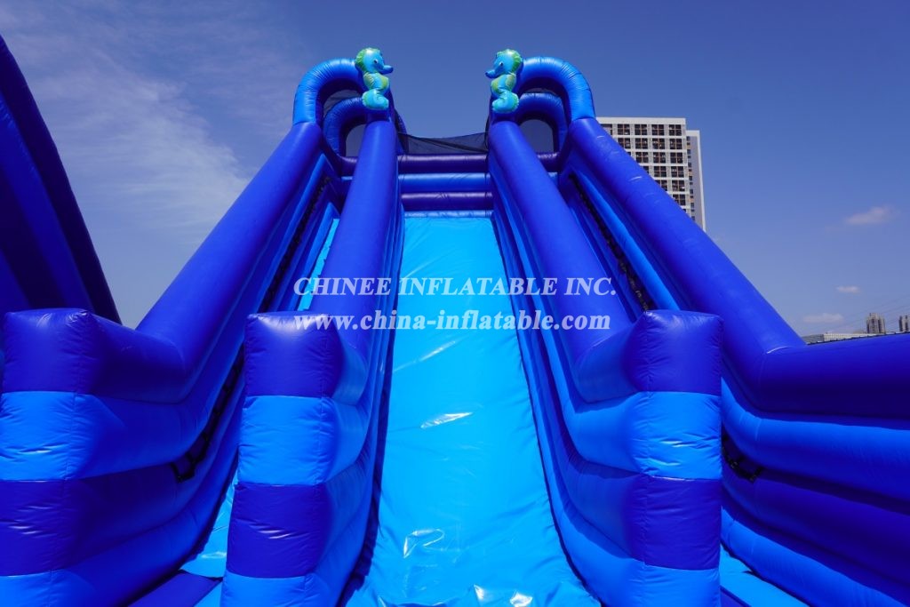 GF2-067 Undersea World Inflatable Park With Slide Shark Obstacle Courses Octopus Interactive Game