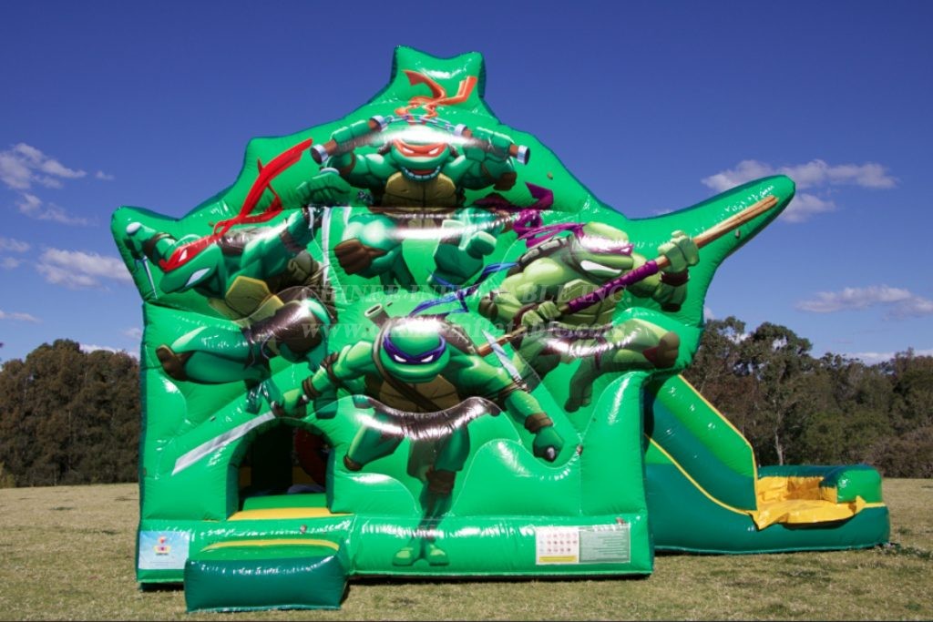 T2-4086 Teenage Mutant Ninja Turtles Dual Slide Combo Jumping Castle