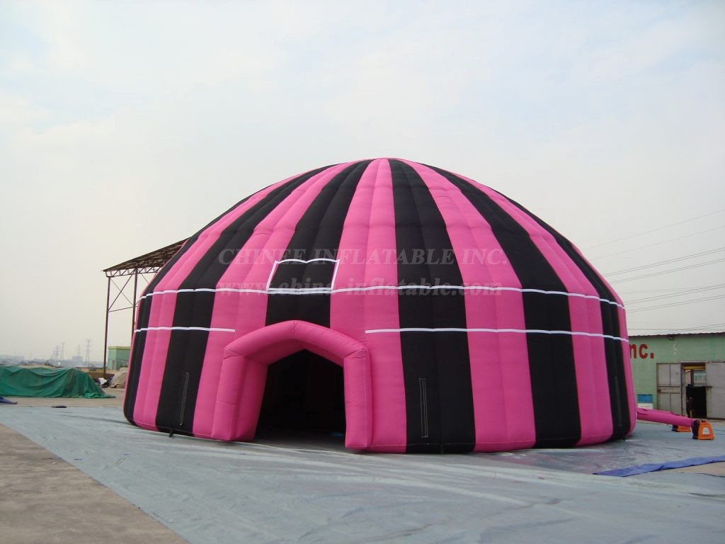 Tent1-370B Black And Pink Inflatable Dome