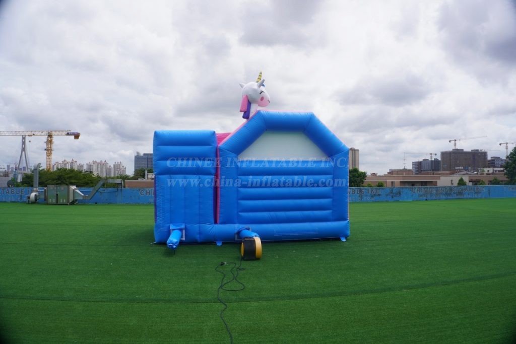 T2-6001 Unicorn Bouncy Castle With Slide