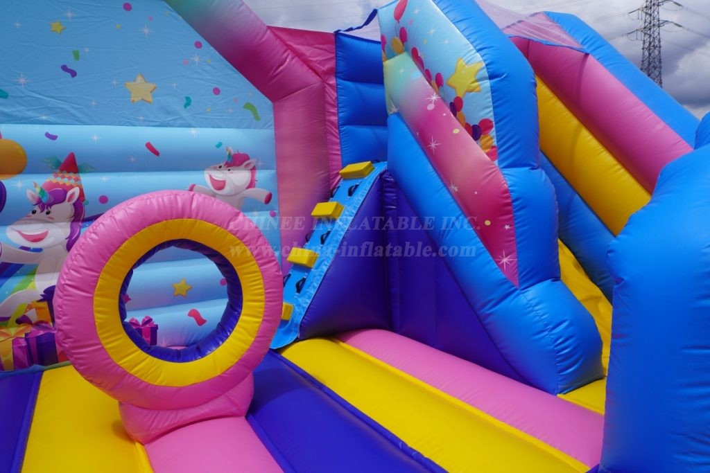 T2-6001 Unicorn Bouncy Castle With Slide