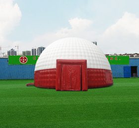 Tent1-4672 Tenda a cupola rossa e bianca per grandi mostre