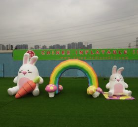 Arch2-402 Arcobaleno Rabbit Arch celebrazione di Pasqua decorazioni
