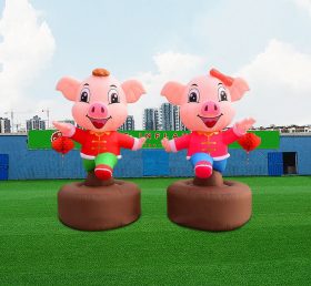 S4-592 Gonfiabile Pig statua Gonfiabile gigantesca Mascotte Cartoon Animali Danza Pig Decorazione