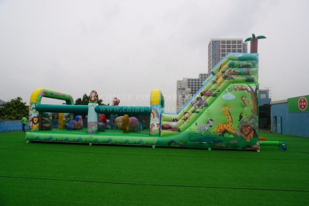 T8-6001 Jungle theme inflatable slide