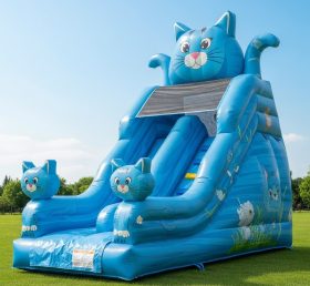 T8-8115 Blue Cat Theme Inflatable Dry Sl...