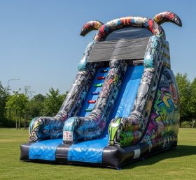 T8-8184 Graffiti Theme Inflatable Dry Sl...