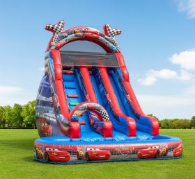 T8-8424 Cars Theme Inflatable Water Slid...
