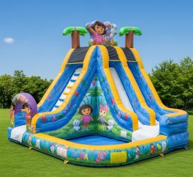 T8-8440 Dora Theme Inflatable Water Slid...