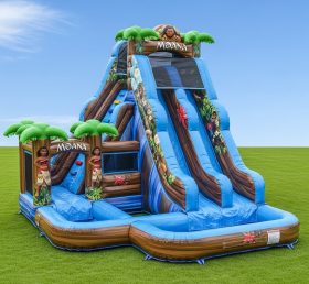 T8-8489 Moana Theme Inflatable Water Sli...