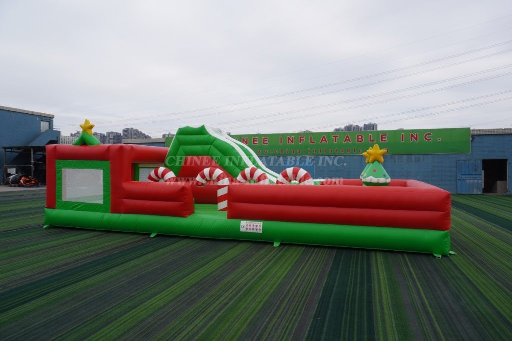 T7-3520B Christmas Themed Inflatable Obstacle Course
