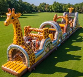 T7-3836 Giraffe Theme Inflatable Obstacl...