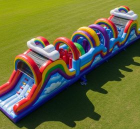 T7-3980 Rainbow Theme Inflatable Obstacl...