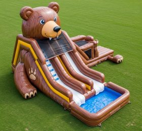 T8-5452 Bear Theme Inflatable Water Slid...