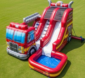 T8-5590 Firetruck Theme Inflatable Water...