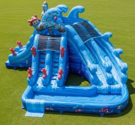 T8-5704 Ocean Theme Inflatable Water Sli...