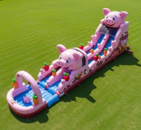 T8-5752 Pig Theme Inflatable Water Slide