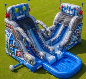 T8-5787 Robot Theme Inflatable Water Sli...