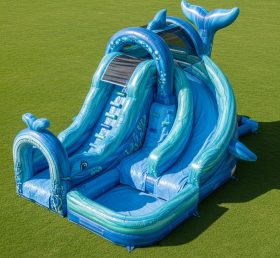 T8-5871 Whale Theme Inflatable Water Sli...
