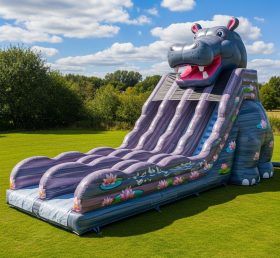 T8-7774 Hippo Theme Inflatable Slide