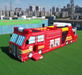 T7-3619 Firetruck Inflatable Obstacle Co...
