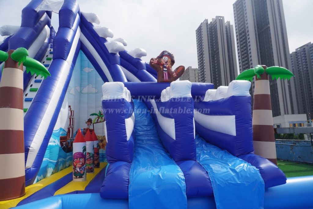 Pool2-815 Pirates Theme Inflatable Water Park Complex with Giant Slides & Pools