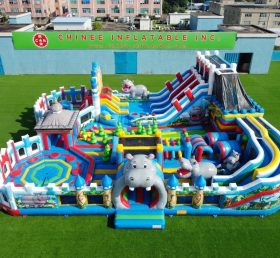 GF3-537 Hippo Theme Inflatable Park