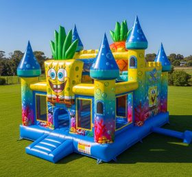 T5-2467 Spongebob Theme Inflatable Castl...