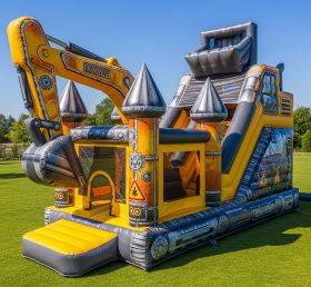 T5-2923 Excavator Theme Inflatable Castl...