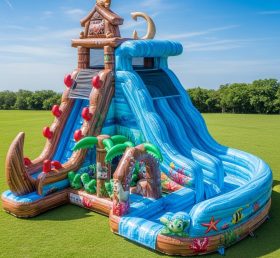 T8-9312 Moana Theme Inflatable Water Sli...