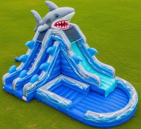 T8-9345 Shark Theme Inflatable Water Sli...