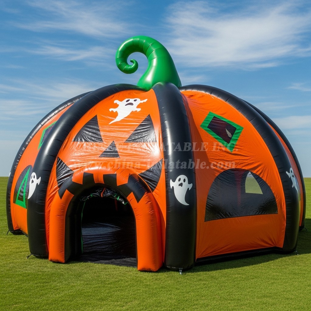 Tent1-6111 Halloween Pumpkin Theme Inflatable Dome Tent