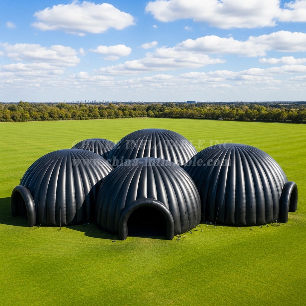 Tent1-6230 Multi-Dome Cluster Black Inflatable Dome