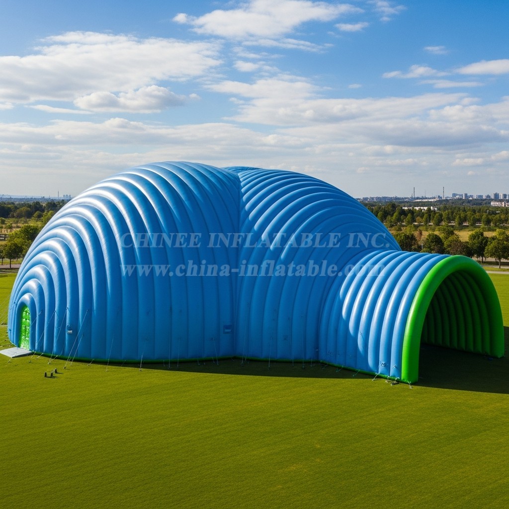 Tent1-6280 Blue Ribbed Arch Inflatable Dome