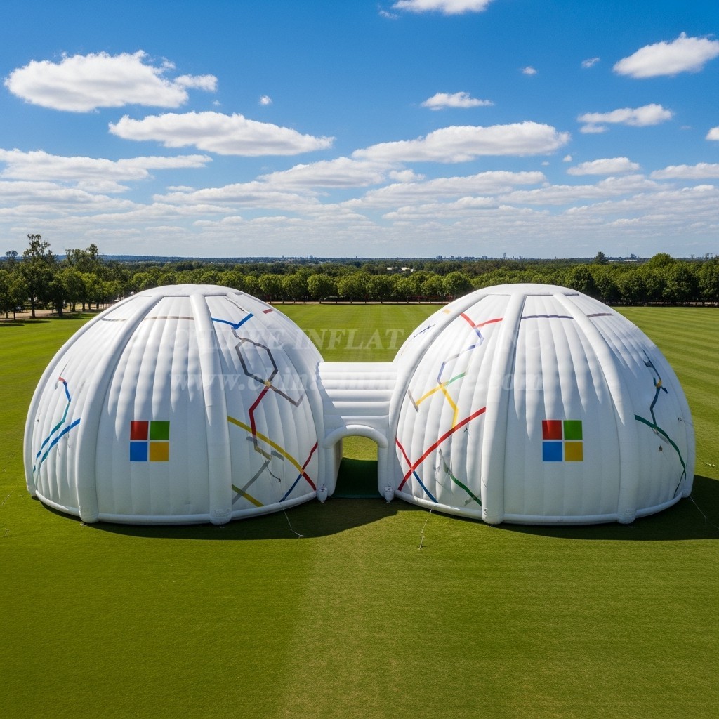 Tent1-6296 Microsoft Twin Dome Connected Inflatable Dome