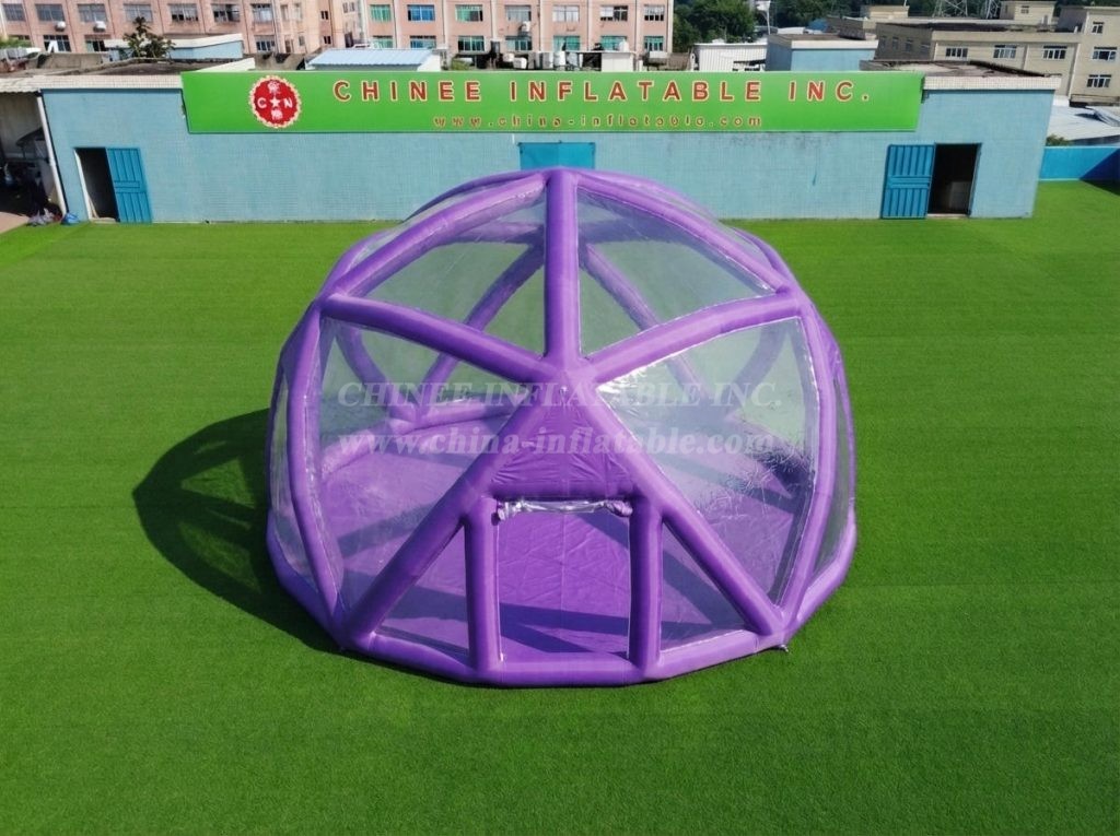 Tent1-5049L Purple Spherical Structure Inflatable Bubble Tent
